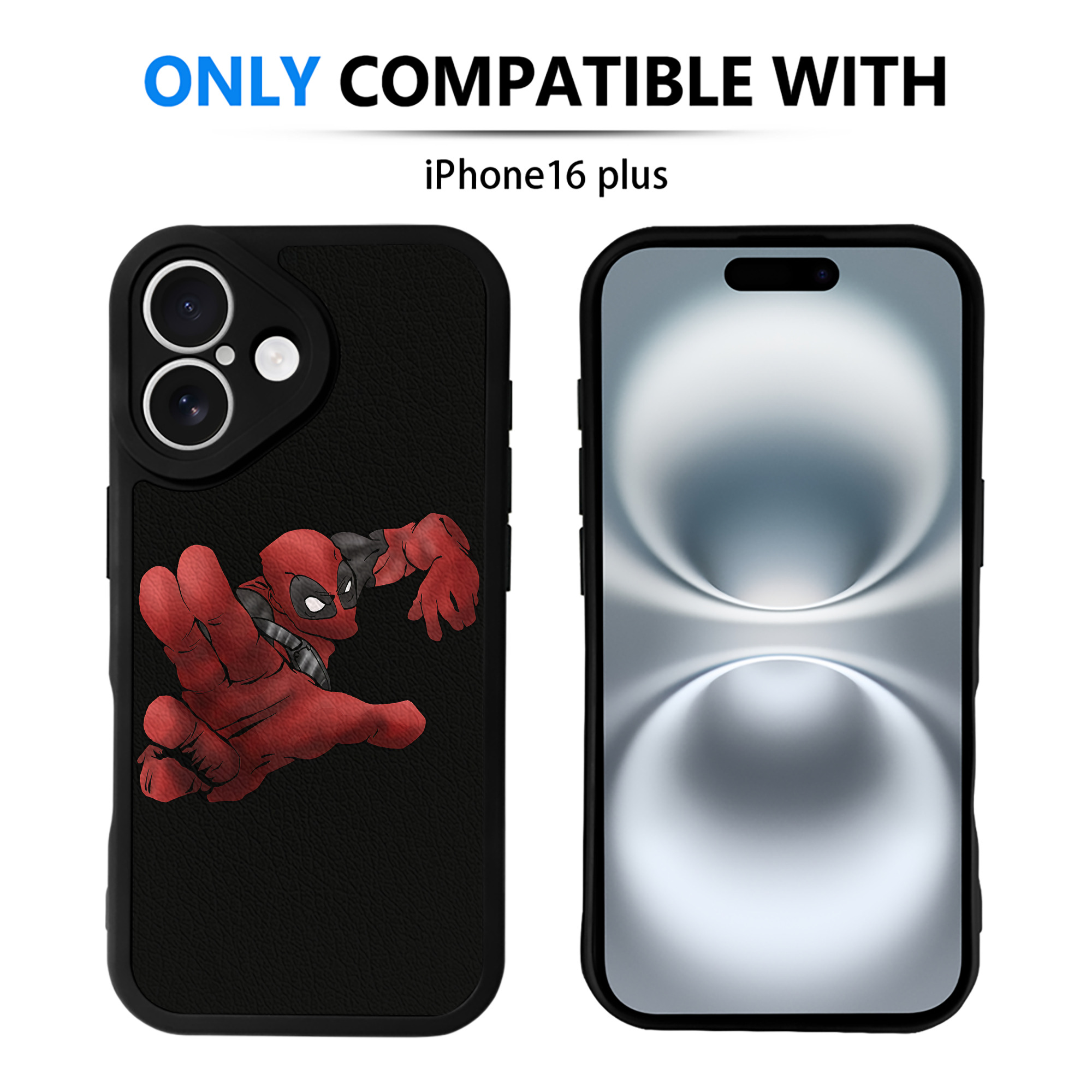 （画像用） Deadpool デッドプール 【iPhone 16シリーズ対応】シリコンスマホケース（レザー調） 材質：シリコン